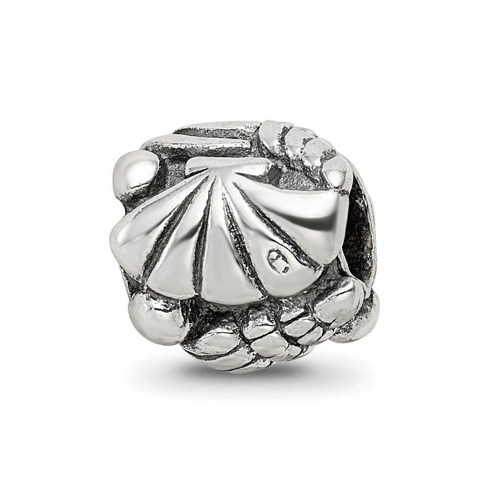 Alternate view of the Sterling Silver Sea Shell Bead Charm by The Black Bow Jewelry Co.