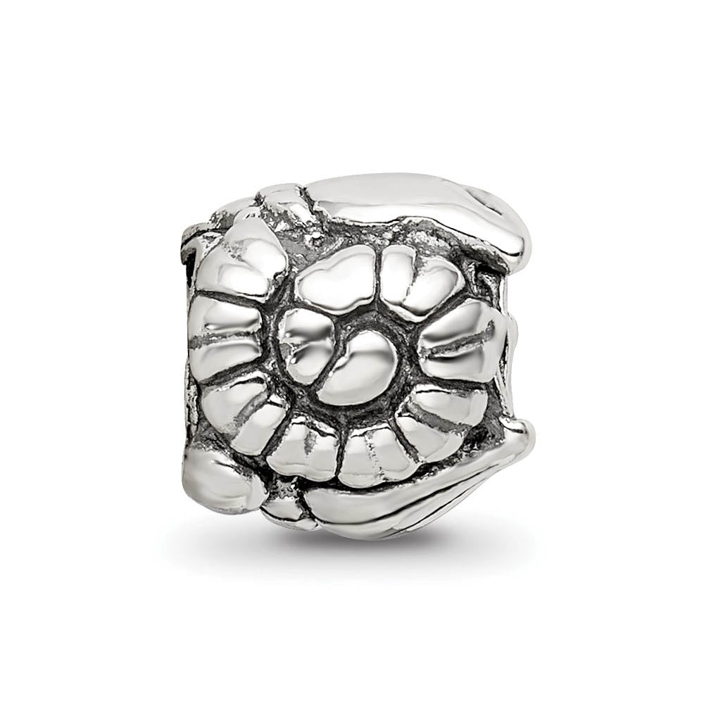Alternate view of the Sterling Silver Sea Shell Bead Charm by The Black Bow Jewelry Co.