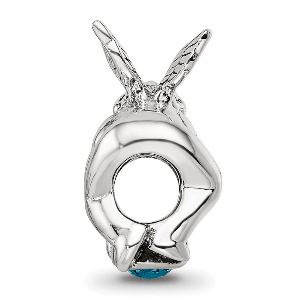 Alternate view of the Sterling Silver December CZ Birthstone, Angel Bead Charm by The Black Bow Jewelry Co.