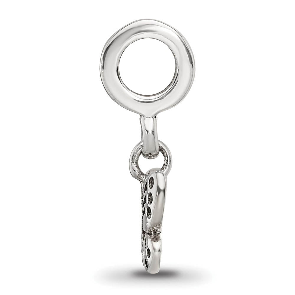 Alternate view of the Sterling Silver Butterfly Dangle Bead Charm by The Black Bow Jewelry Co.