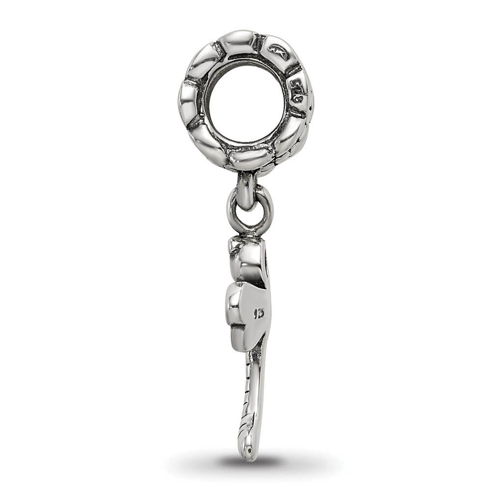 Alternate view of the Antiqued Sterling Silver Dragonfly Dangle Bead Charm by The Black Bow Jewelry Co.