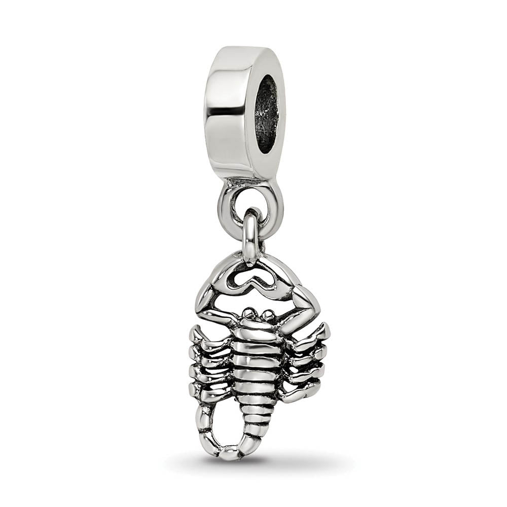 Sterling Silver Scorpion Bead Charm, Item B8980 by The Black Bow Jewelry Co.
