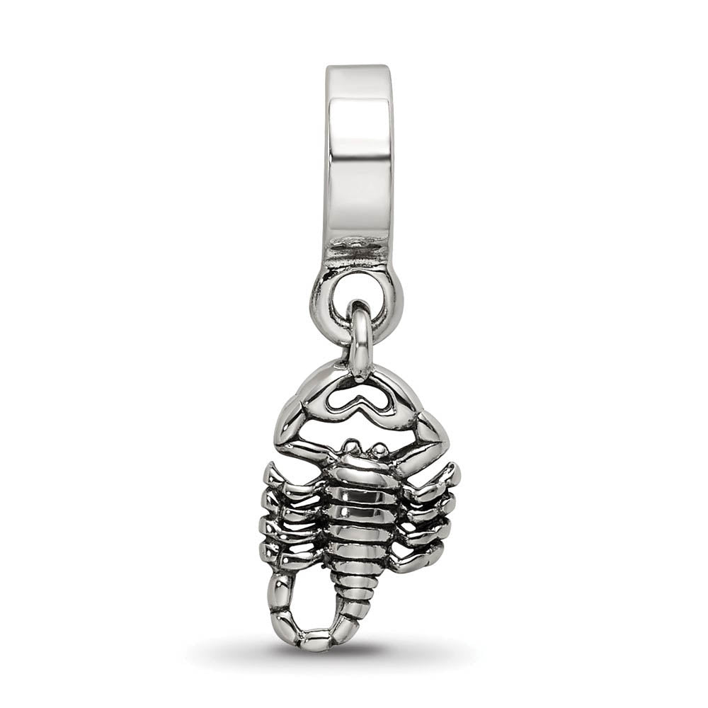 Alternate view of the Sterling Silver Scorpion Bead Charm by The Black Bow Jewelry Co.