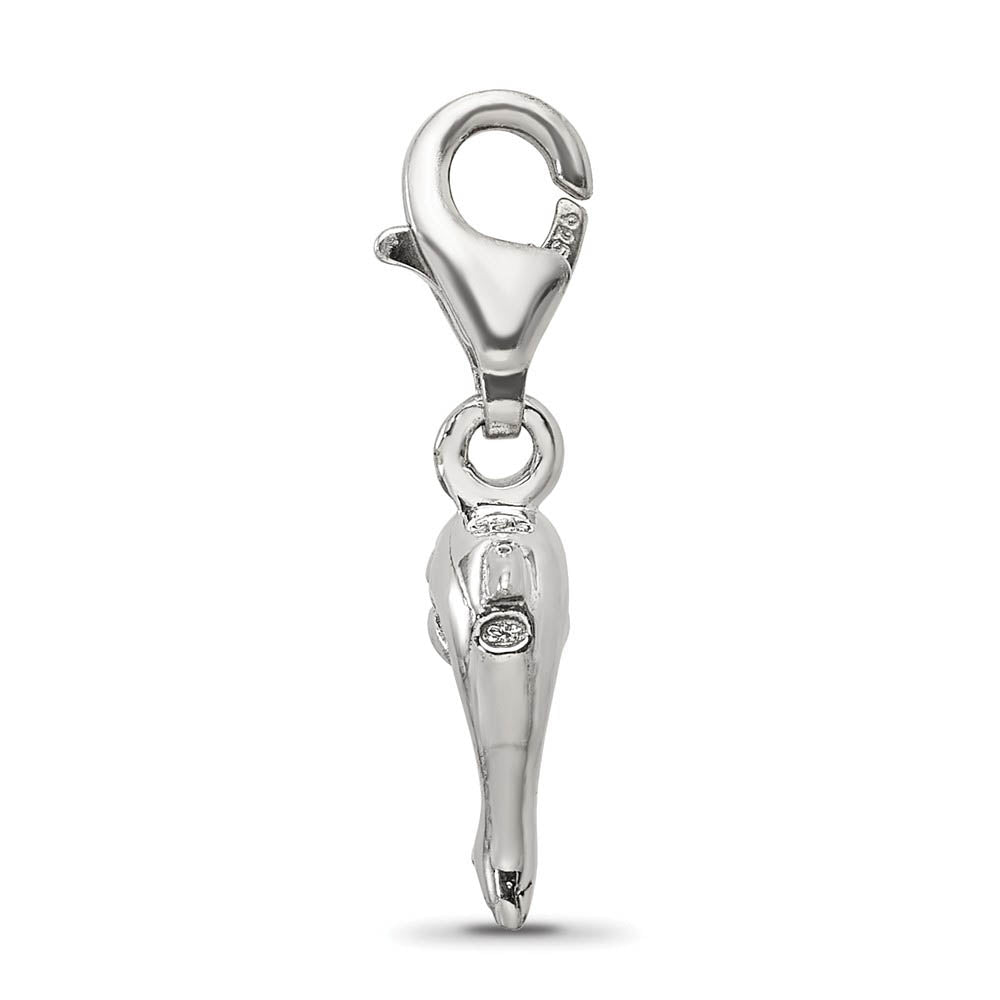 Alternate view of the Sterling Silver Dolphin Clip-on Bead Charm by The Black Bow Jewelry Co.