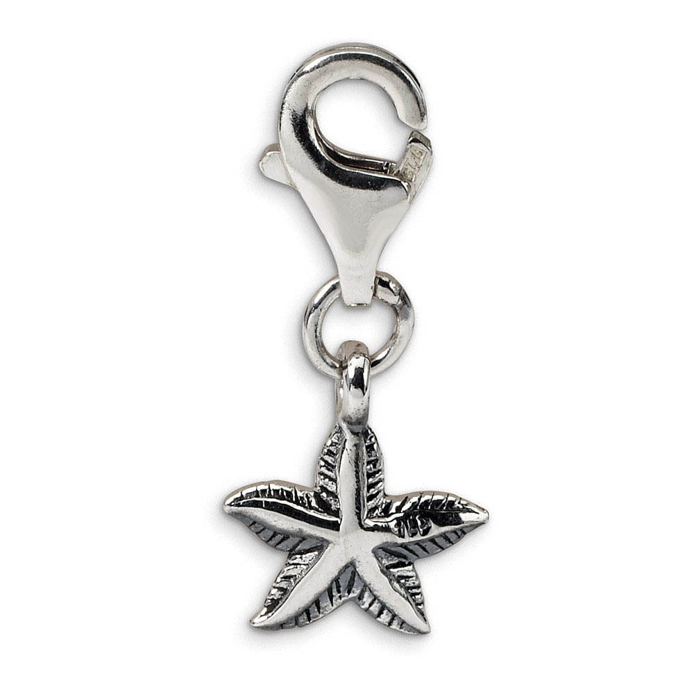 Sterling Silver Starfish Clip-on Bead Charm, Item B8994 by The Black Bow Jewelry Co.