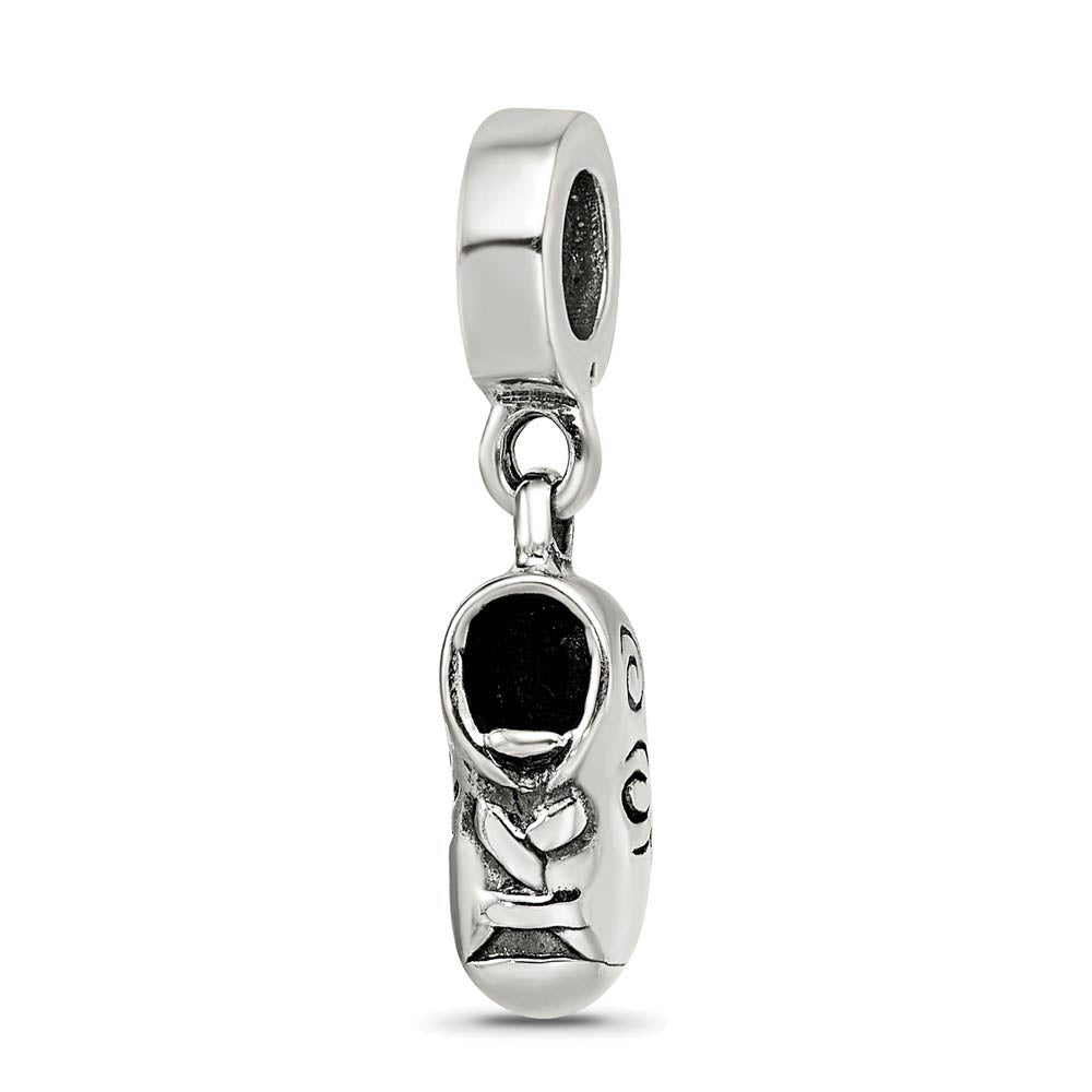 Sterling Silver Baby Shoe Dangle Bead Charm, Item B9024 by The Black Bow Jewelry Co.