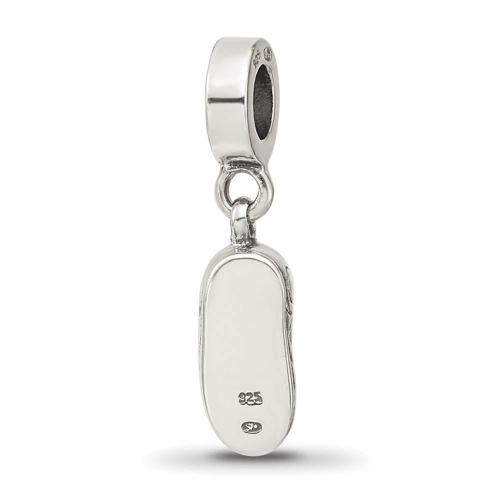 Alternate view of the Sterling Silver Baby Shoe Dangle Bead Charm by The Black Bow Jewelry Co.