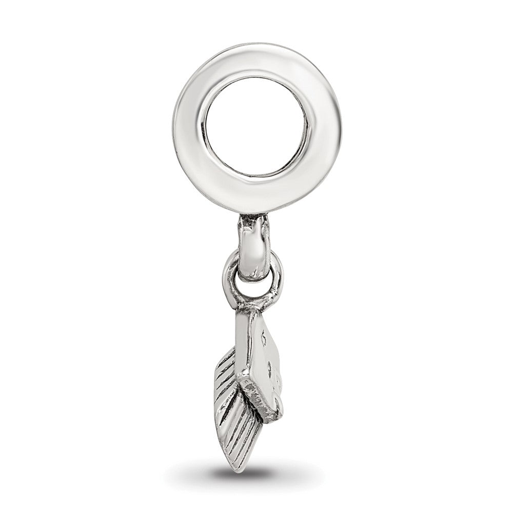 Alternate view of the Sterling Silver Graduation Cap Dangle Bead Charm by The Black Bow Jewelry Co.