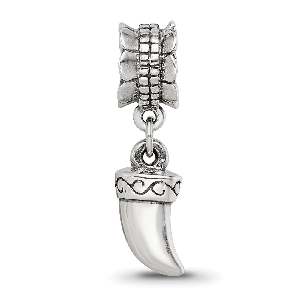 Alternate view of the Sterling Silver Tiger Claw Bead Charm by The Black Bow Jewelry Co.