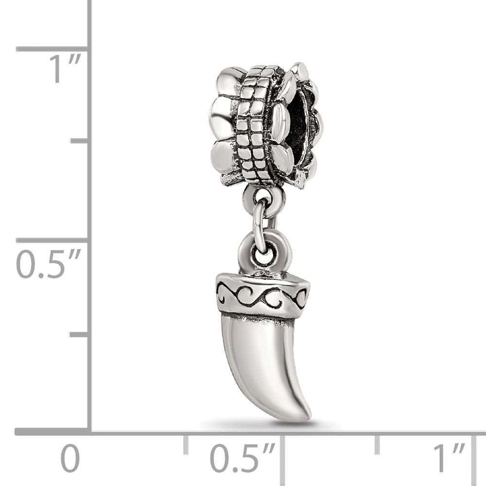 Alternate view of the Sterling Silver Tiger Claw Bead Charm by The Black Bow Jewelry Co.