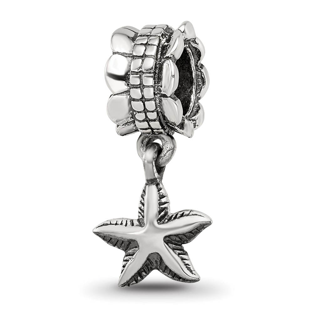 Sterling Silver Starfish Dangle Bead Charm, Item B9034 by The Black Bow Jewelry Co.