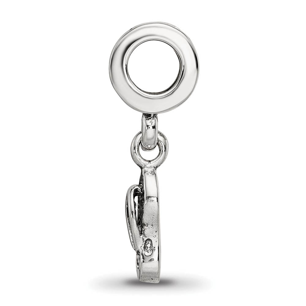 Alternate view of the Sterling Silver Flip Flop Dangle Bead Charm by The Black Bow Jewelry Co.