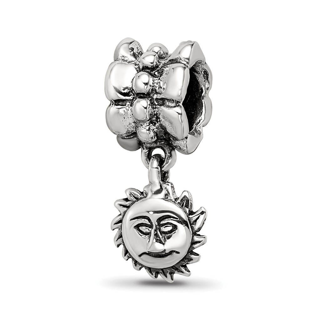 Sterling Silver Sun Dangle Bead Charm, Item B9043 by The Black Bow Jewelry Co.