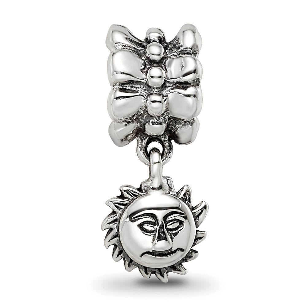 Alternate view of the Sterling Silver Sun Dangle Bead Charm by The Black Bow Jewelry Co.