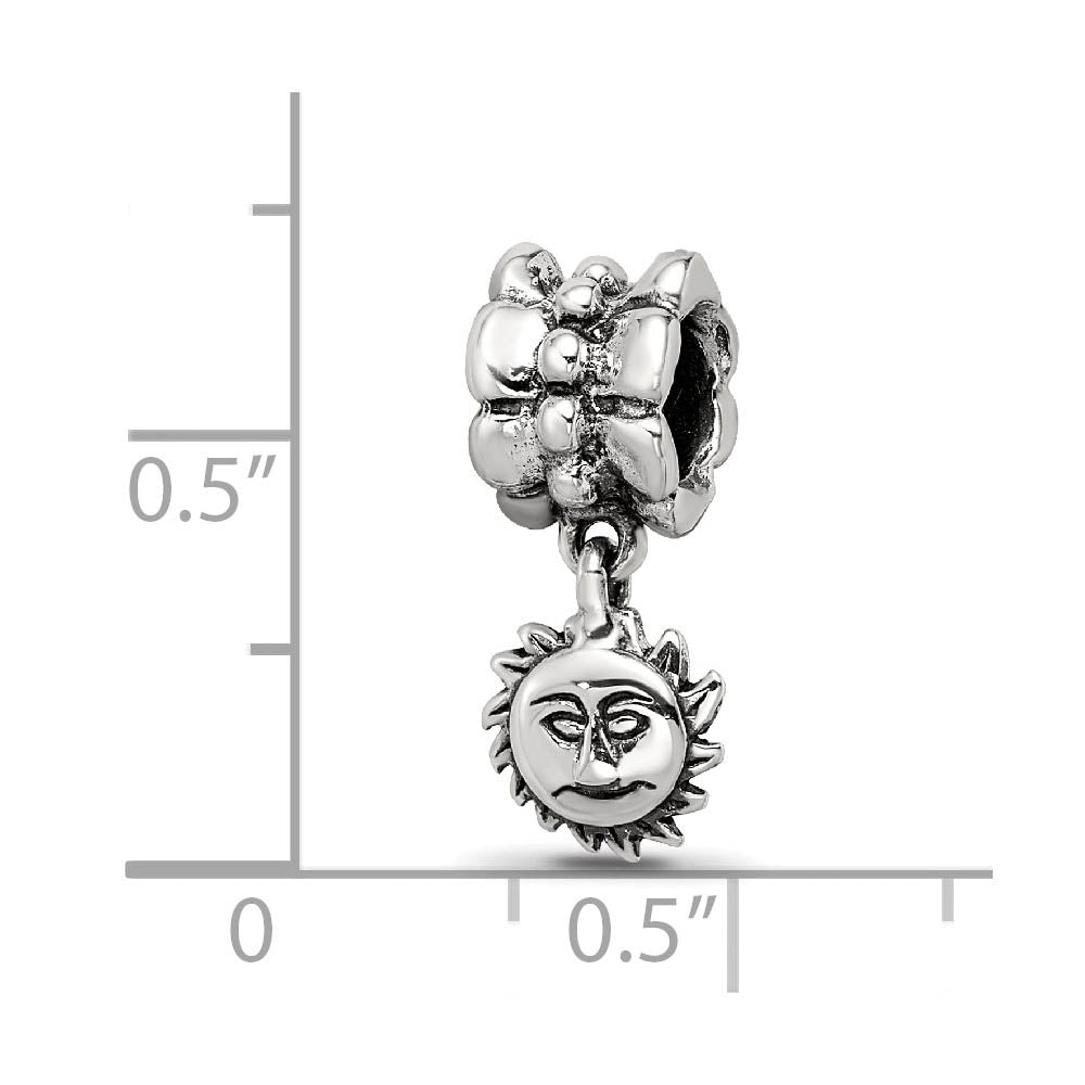 Alternate view of the Sterling Silver Sun Dangle Bead Charm by The Black Bow Jewelry Co.