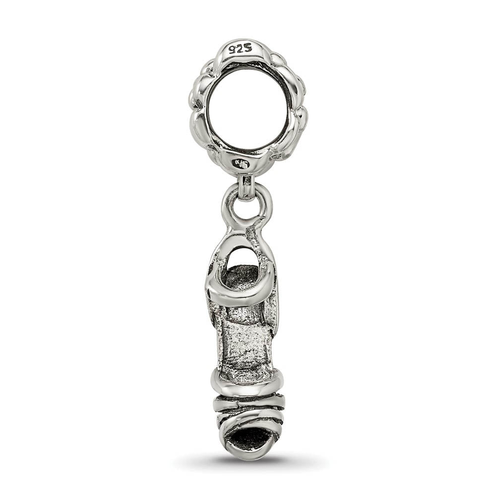Alternate view of the Sterling Silver High Heel Shoe Dangle Bead Charm by The Black Bow Jewelry Co.