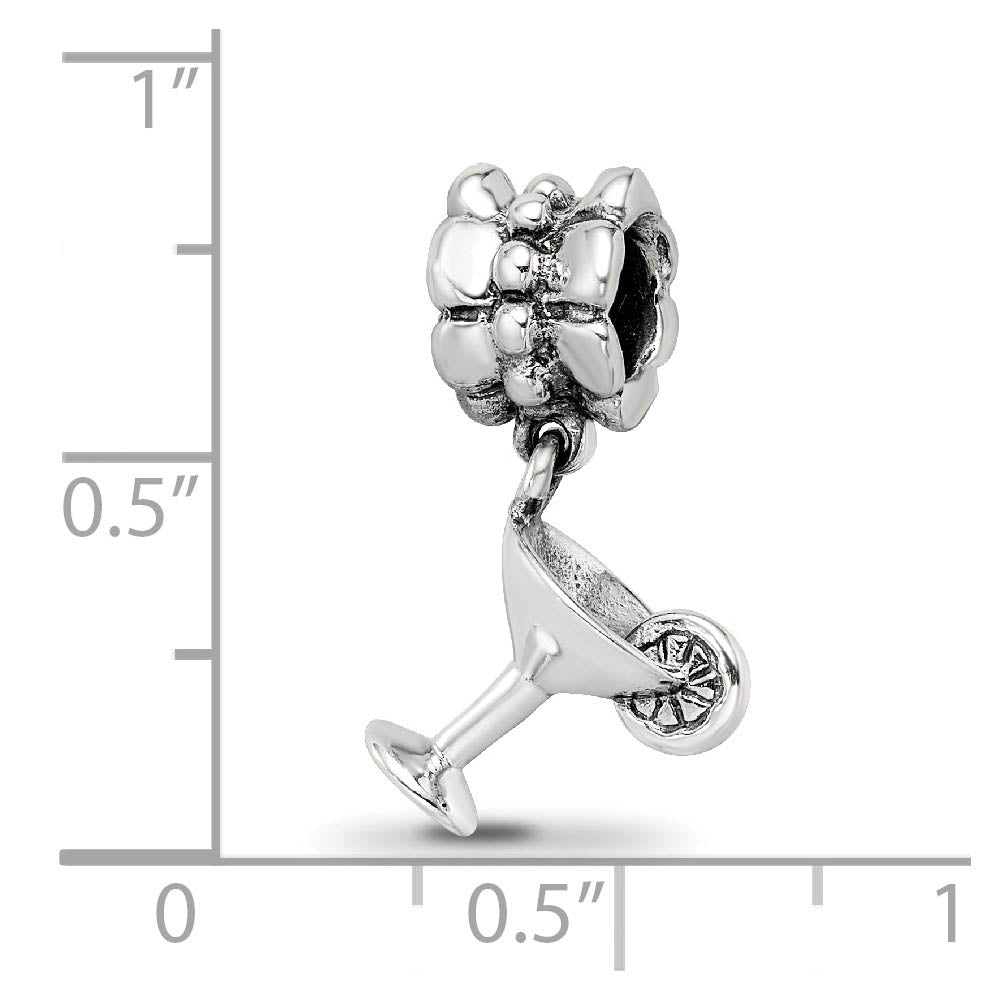 Alternate view of the Sterling Silver Margarita Glass Dangle Bead Charm by The Black Bow Jewelry Co.