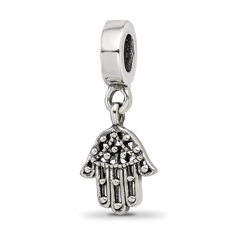 Sterling Silver Hand of God Dangle Bead Charm, Item B9047 by The Black Bow Jewelry Co.