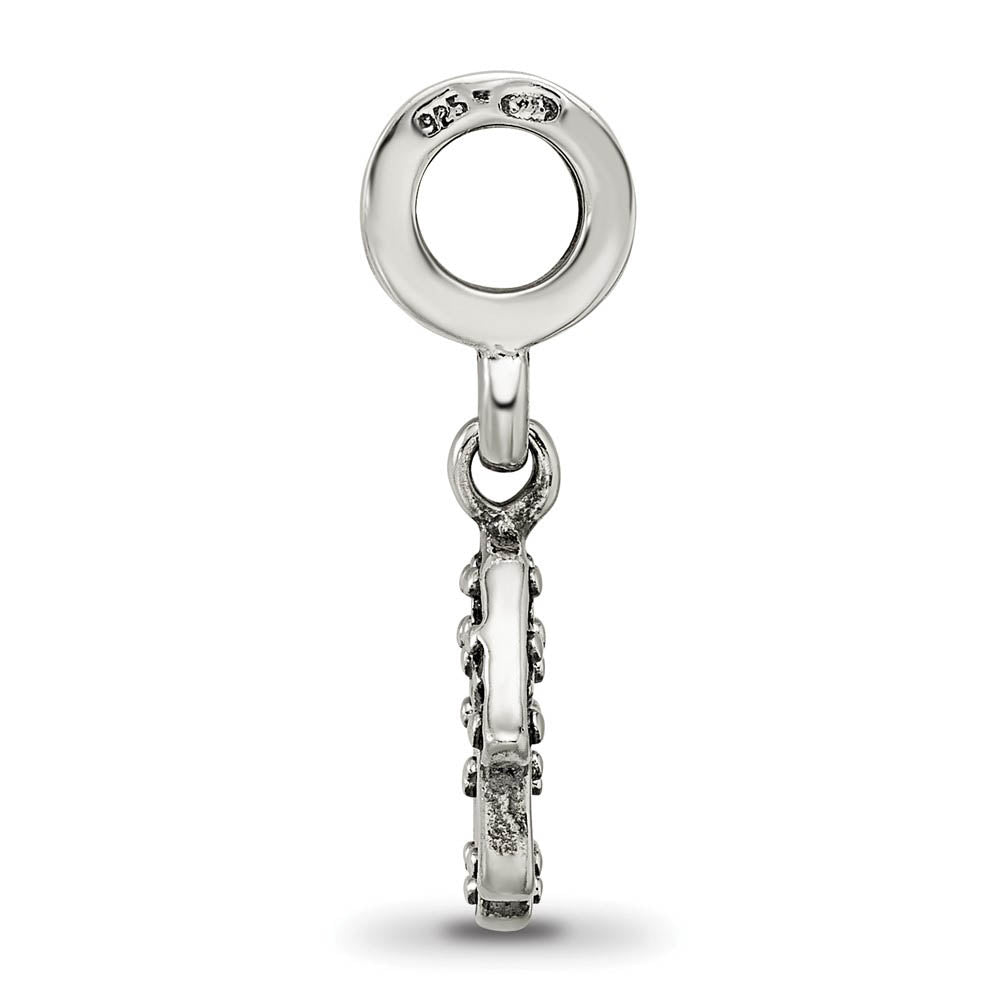 Alternate view of the Sterling Silver Hand of God Dangle Bead Charm by The Black Bow Jewelry Co.