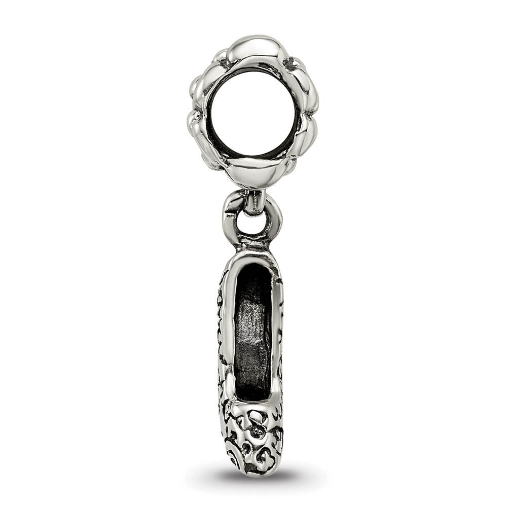 Alternate view of the Sterling Silver High Heel Dangle Bead Charm by The Black Bow Jewelry Co.