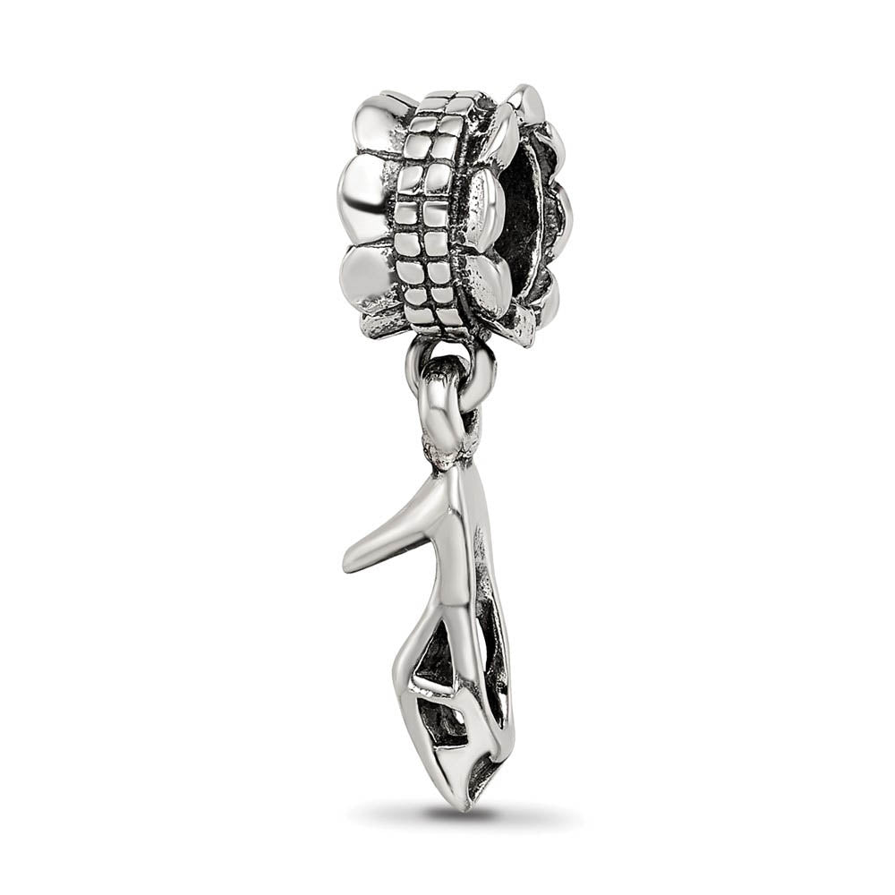 Sterling Silver High Heel Dangling Shoe Bead Charm, Item B9052 by The Black Bow Jewelry Co.