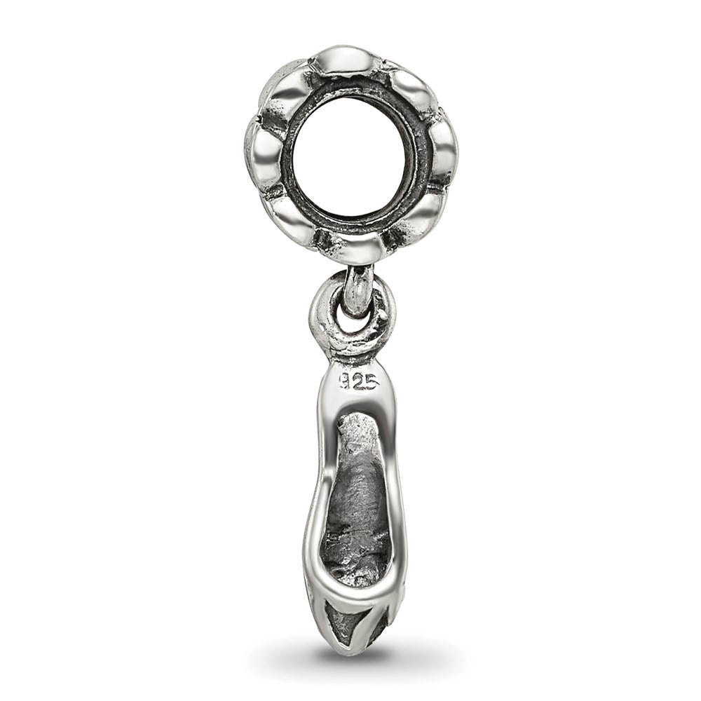 Alternate view of the Sterling Silver High Heel Dangling Shoe Bead Charm by The Black Bow Jewelry Co.