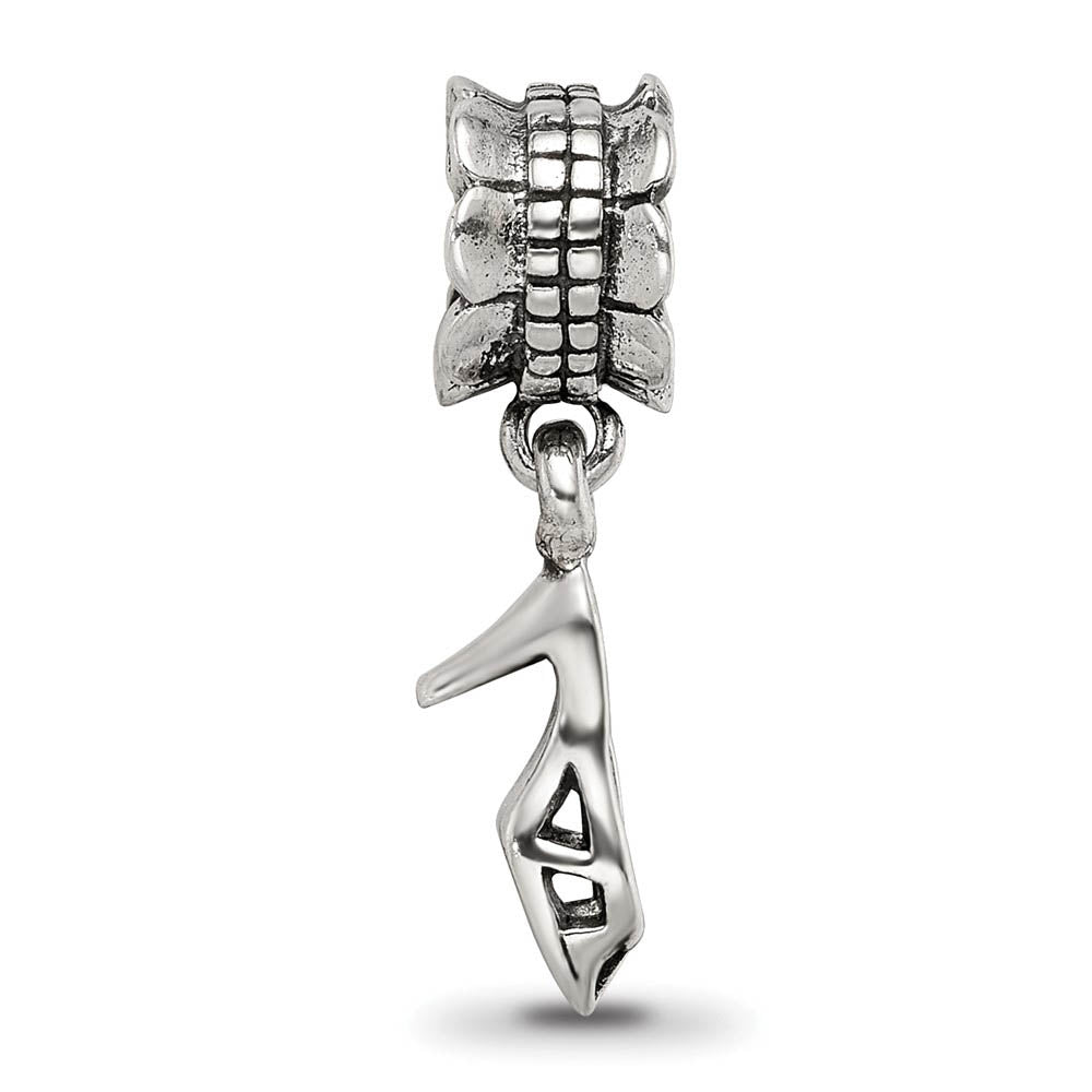 Alternate view of the Sterling Silver High Heel Dangling Shoe Bead Charm by The Black Bow Jewelry Co.