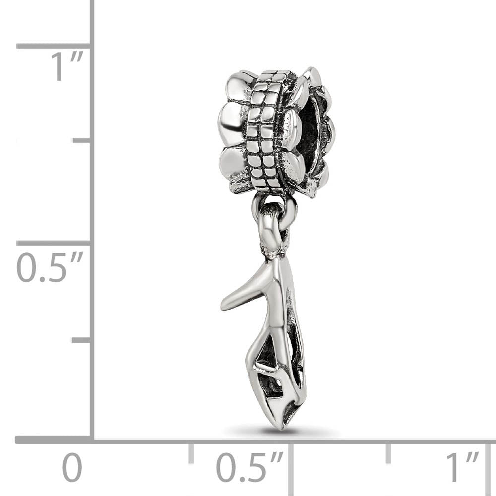 Alternate view of the Sterling Silver High Heel Dangling Shoe Bead Charm by The Black Bow Jewelry Co.