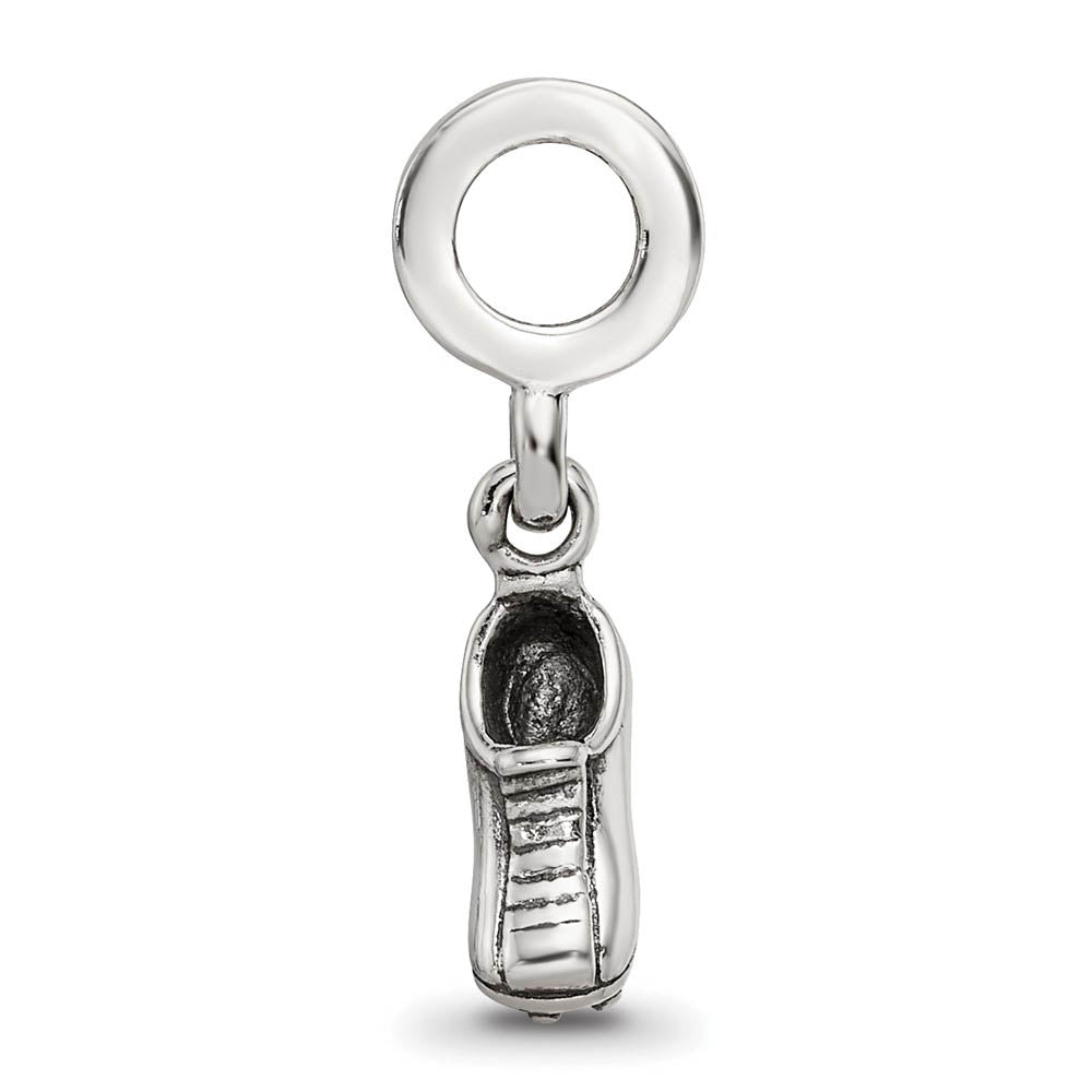 Alternate view of the Sterling Silver Sports Shoe Dangle Bead Charm by The Black Bow Jewelry Co.