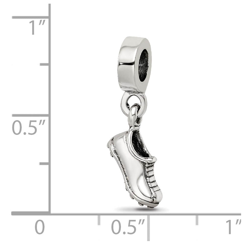 Alternate view of the Sterling Silver Sports Shoe Dangle Bead Charm by The Black Bow Jewelry Co.