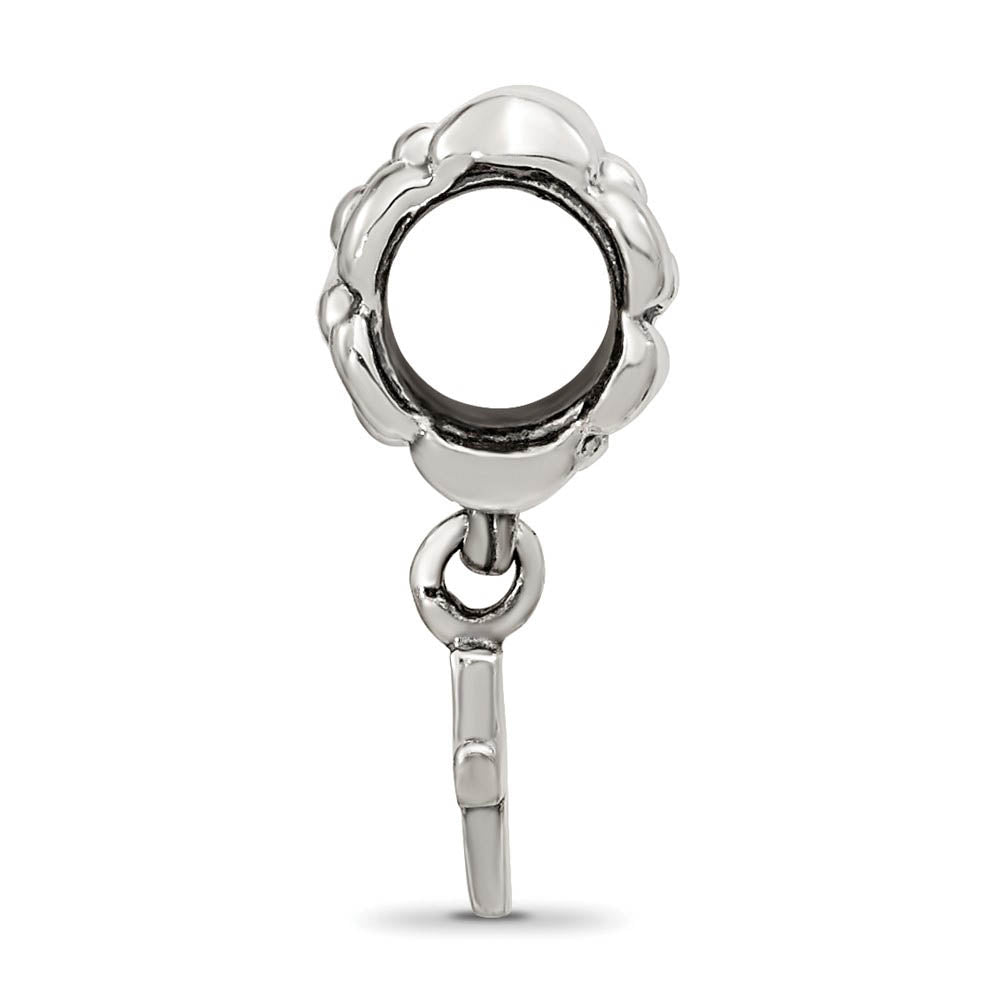 Alternate view of the Sterling Silver Latin Cross Dangle Bead Charm by The Black Bow Jewelry Co.