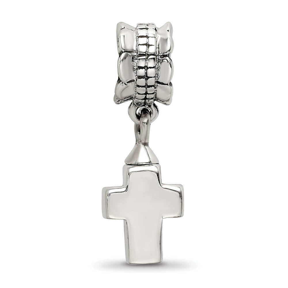 Alternate view of the Sterling Silver Cross Ash Holder Bead Charm by The Black Bow Jewelry Co.