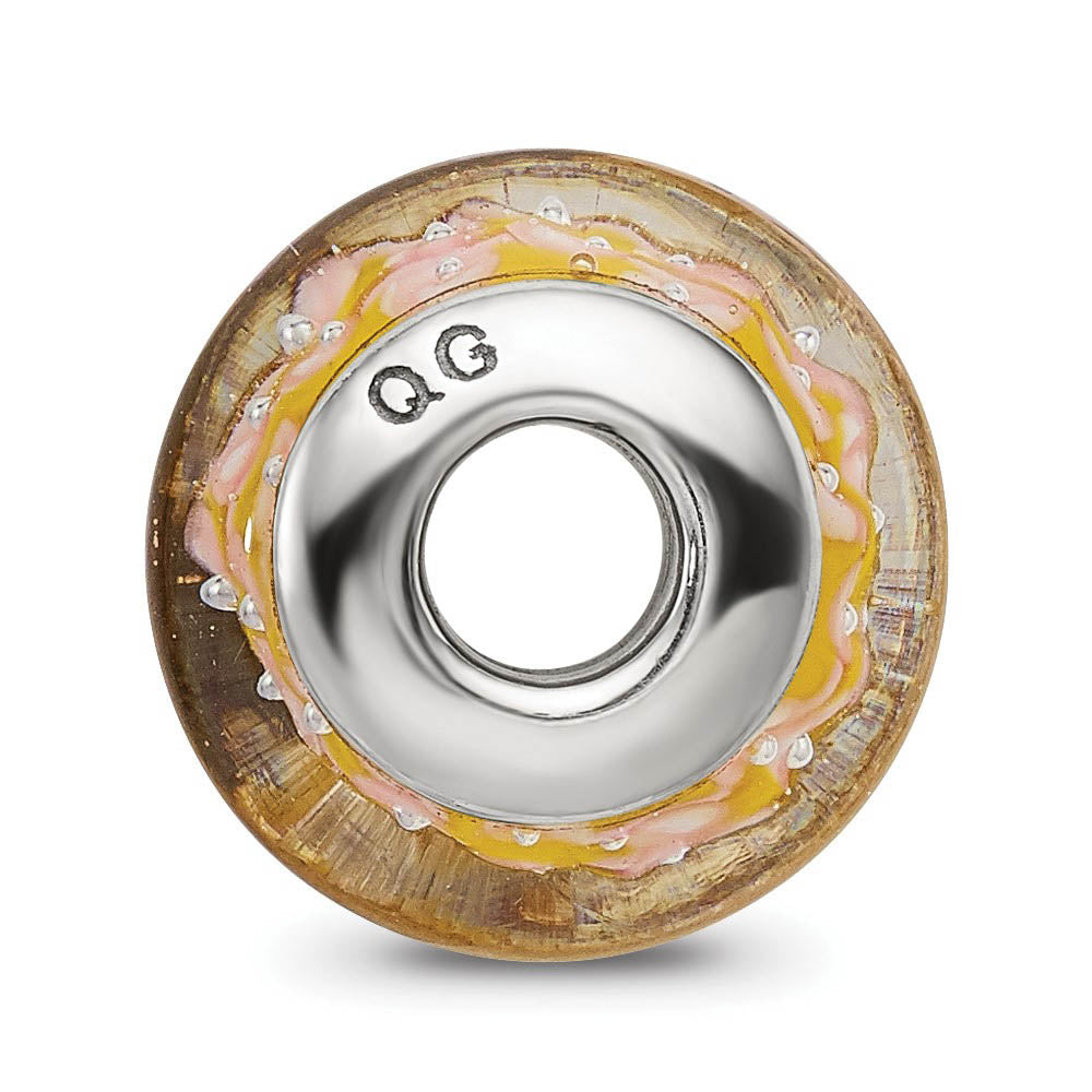 Alternate view of the Yellow Glass & Sterling Silver Bead Charm by The Black Bow Jewelry Co.