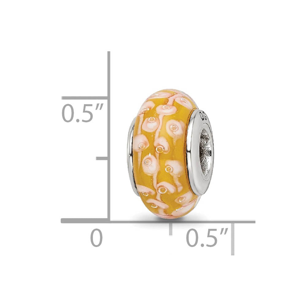 Alternate view of the Yellow Glass & Sterling Silver Bead Charm by The Black Bow Jewelry Co.
