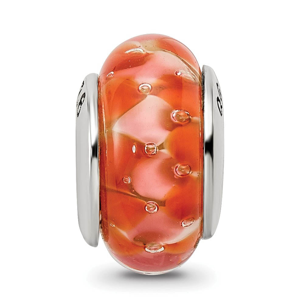 Alternate view of the Orange Glass & Sterling Silver Bead Charm by The Black Bow Jewelry Co.