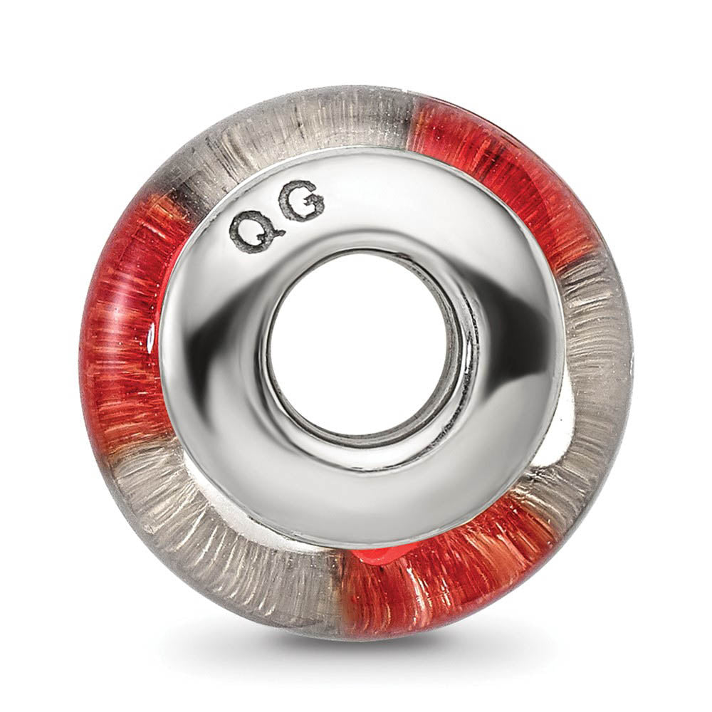 Alternate view of the Multicolor Glass Sterling Silver Bead Charm by The Black Bow Jewelry Co.