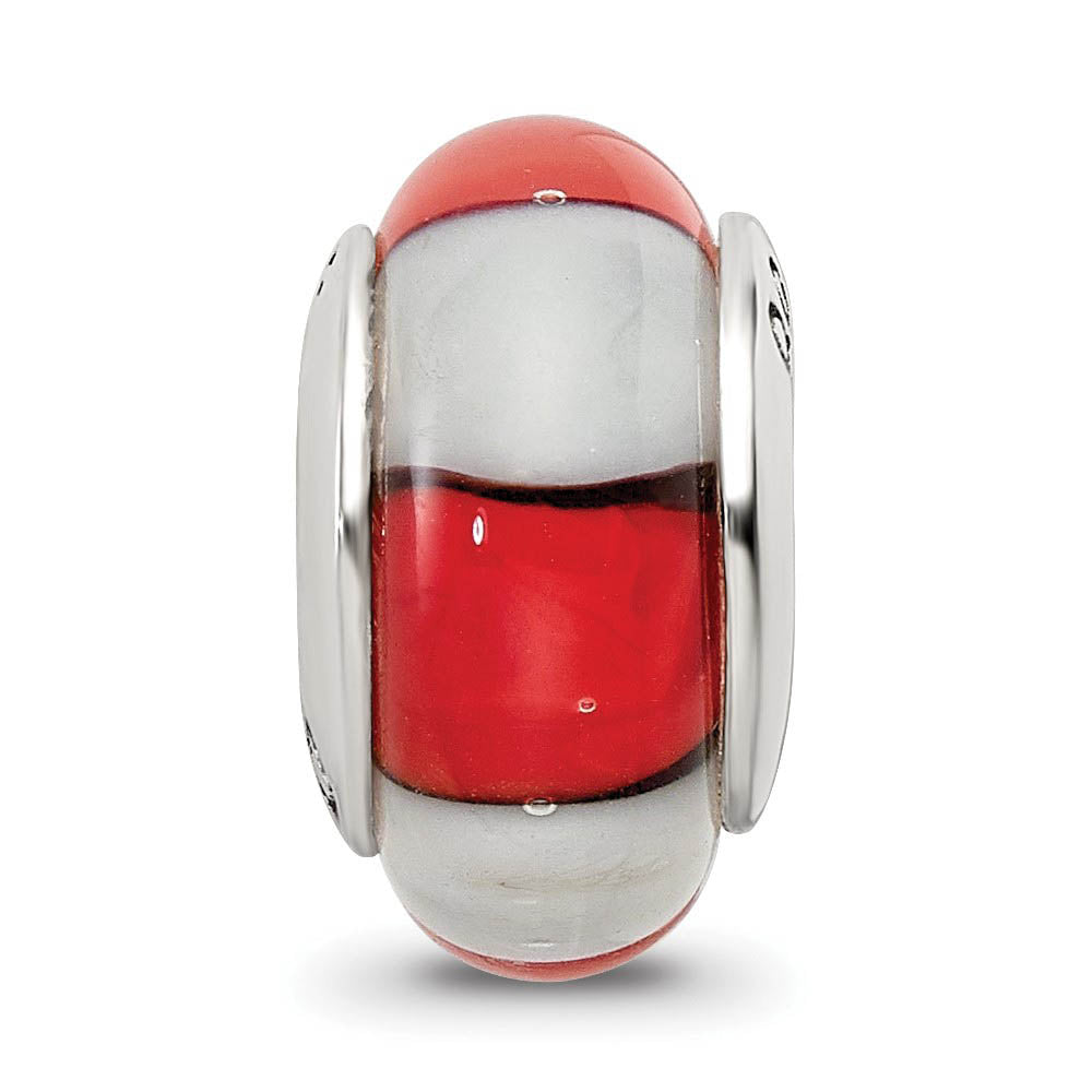 Alternate view of the Multicolor Glass Sterling Silver Bead Charm by The Black Bow Jewelry Co.