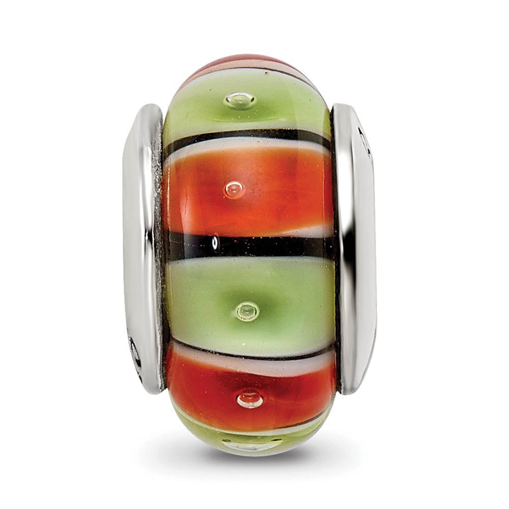 Alternate view of the Multi-Color Glass Sterling Silver Bead Charm by The Black Bow Jewelry Co.