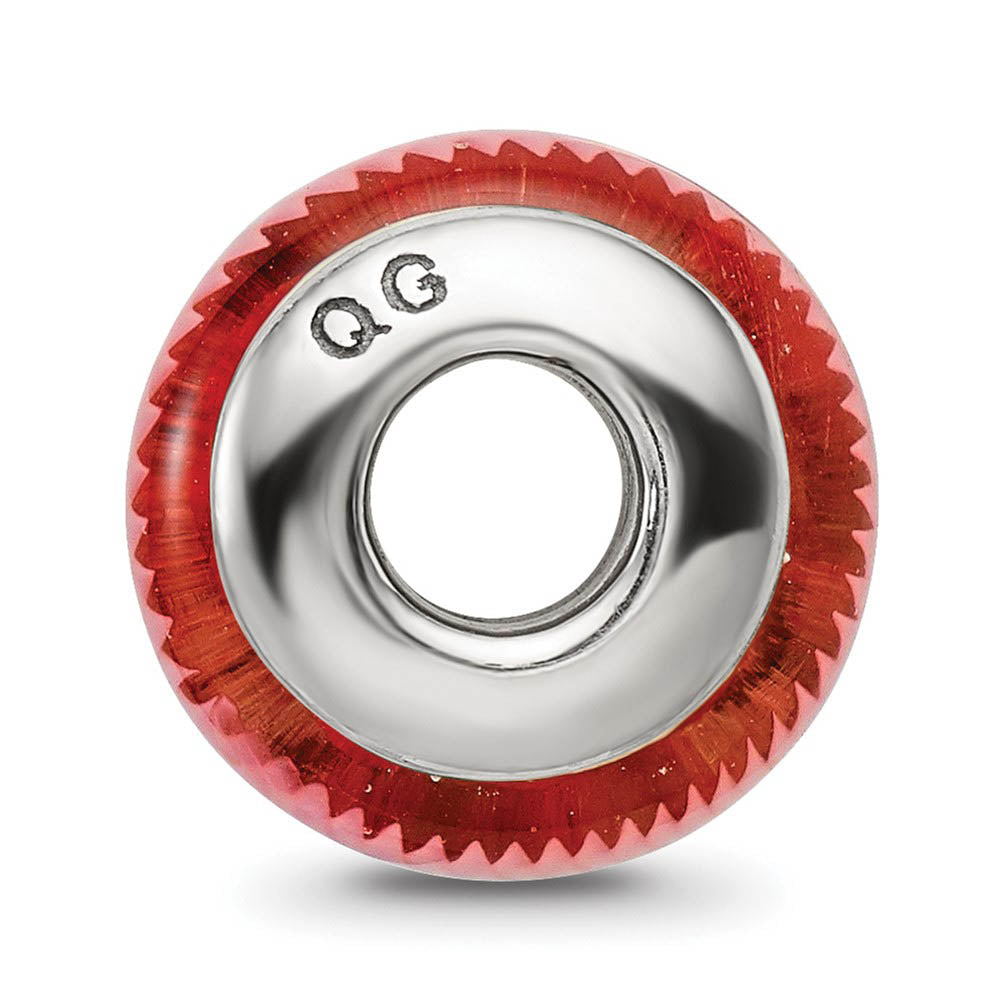 Alternate view of the Red Spiral Glass Sterling Silver Bead Charm by The Black Bow Jewelry Co.