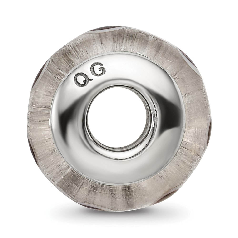 Alternate view of the Black Dotted, Glass Sterling Silver Bead Charm by The Black Bow Jewelry Co.