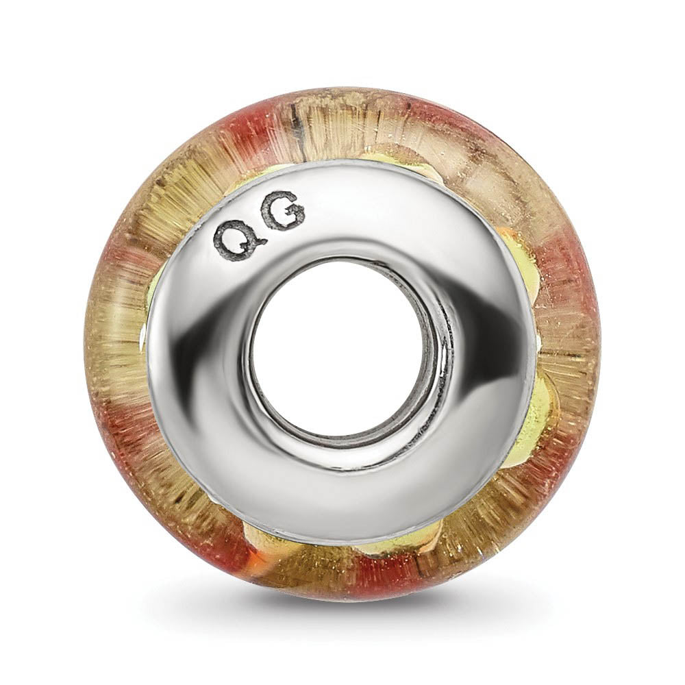 Alternate view of the Yellow Flower Glass Sterling Silver Bead Charm by The Black Bow Jewelry Co.