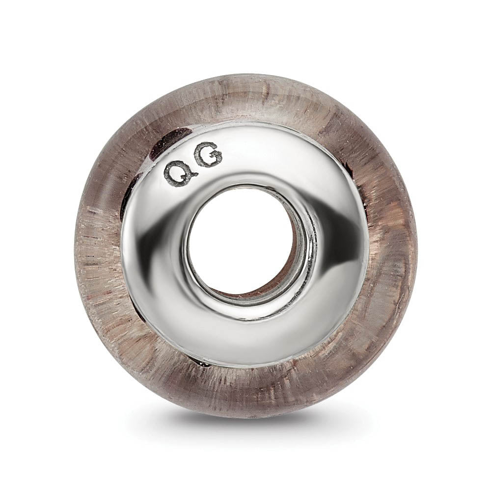 Alternate view of the Brown Floral Glass Sterling Silver Bead Charm by The Black Bow Jewelry Co.