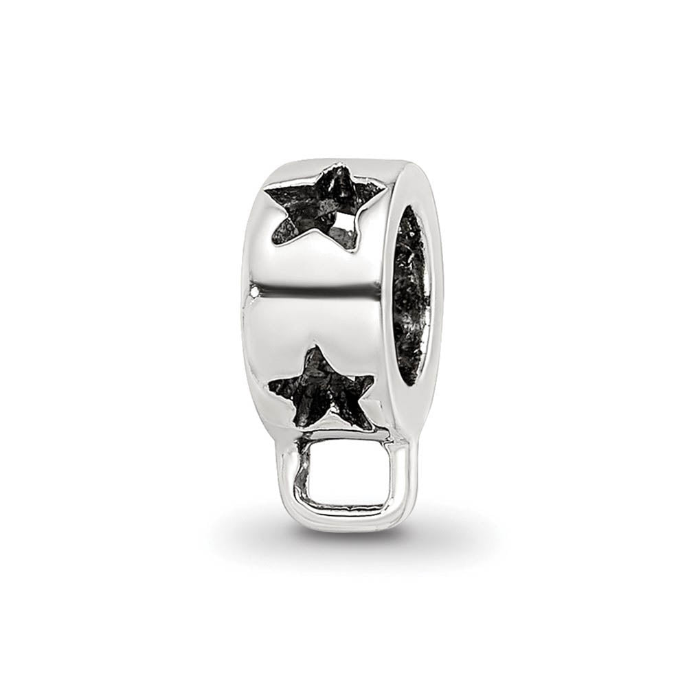 Sterling Silver Star Bead Charm Holder for Clip-on Bead Charms, Item B9251 by The Black Bow Jewelry Co.