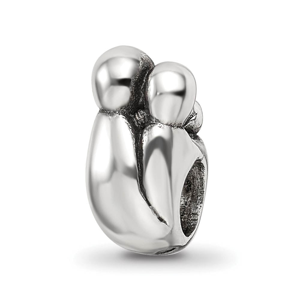 Alternate view of the Sterling Silver Family of 3 Bead Charm by The Black Bow Jewelry Co.