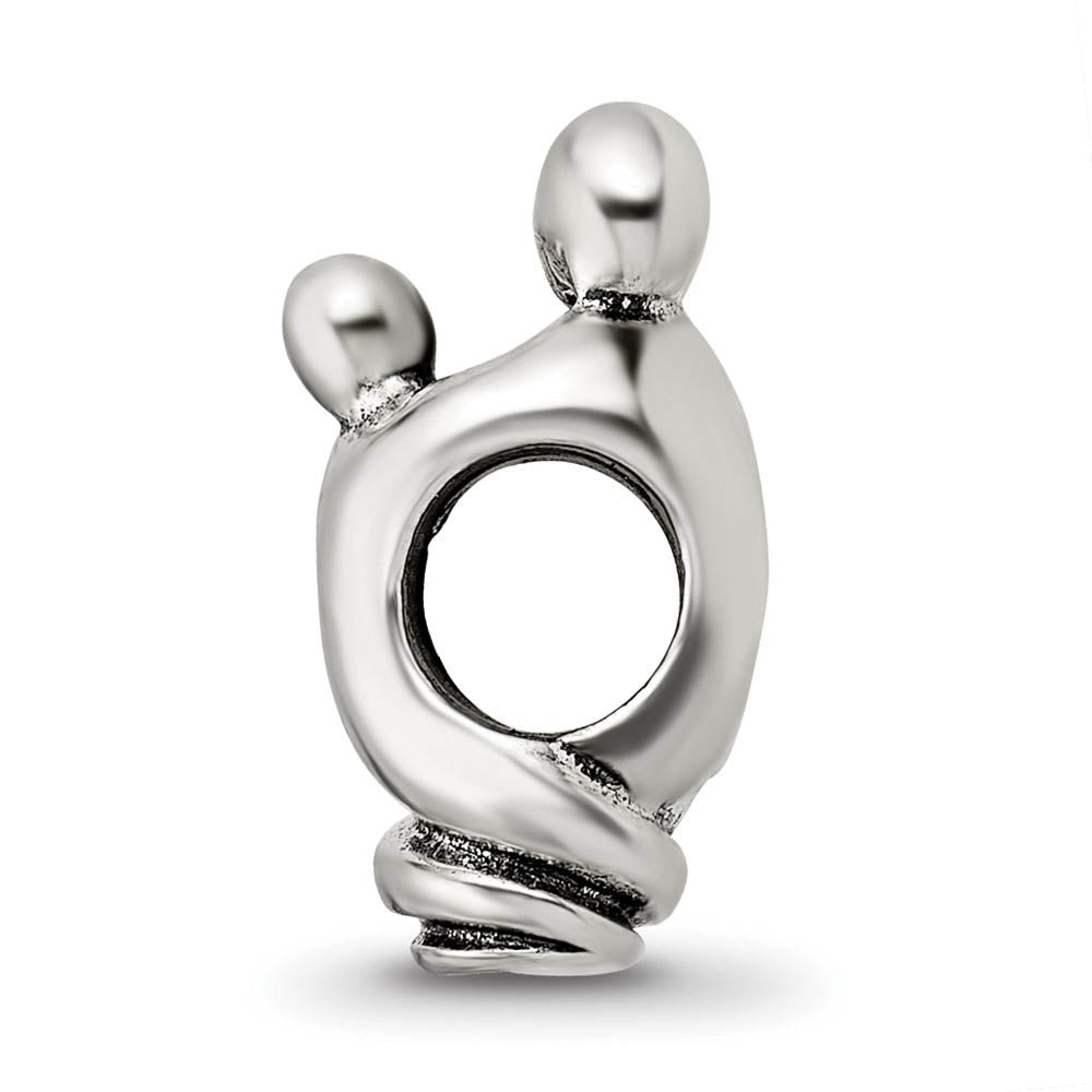 Alternate view of the Sterling Silver Family of 2 Bead Charm by The Black Bow Jewelry Co.