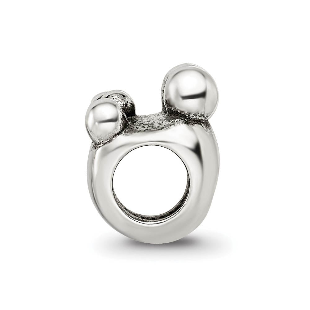 Alternate view of the Sterling Silver Family of 5 Bead Charm by The Black Bow Jewelry Co.