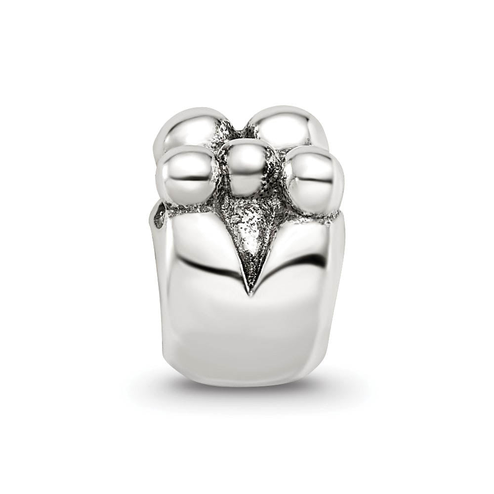 Alternate view of the Sterling Silver Family of 5 Bead Charm by The Black Bow Jewelry Co.