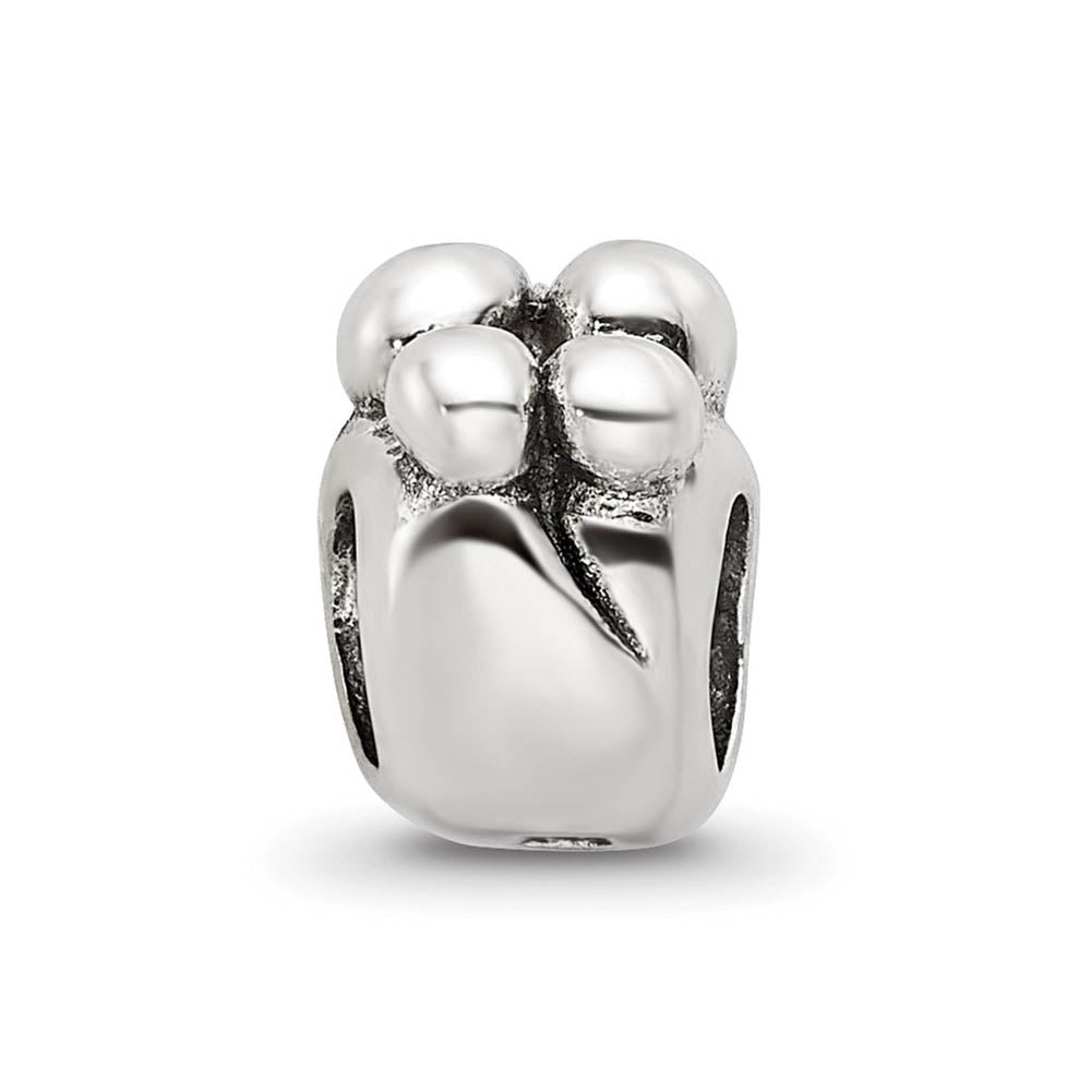 Alternate view of the Sterling Silver Family of 4 Bead Charm by The Black Bow Jewelry Co.