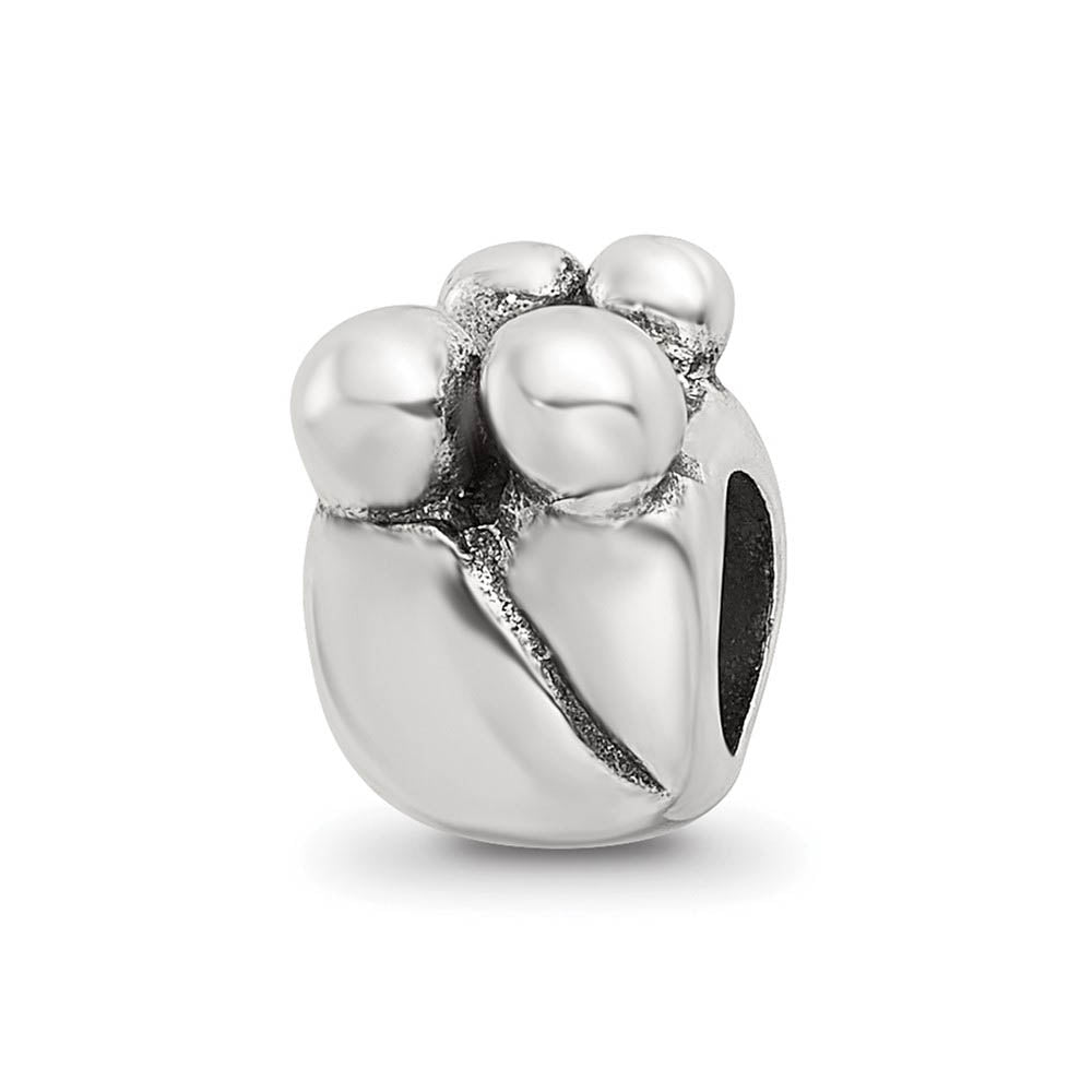 Alternate view of the Sterling Silver Family of 4 Bead Charm by The Black Bow Jewelry Co.