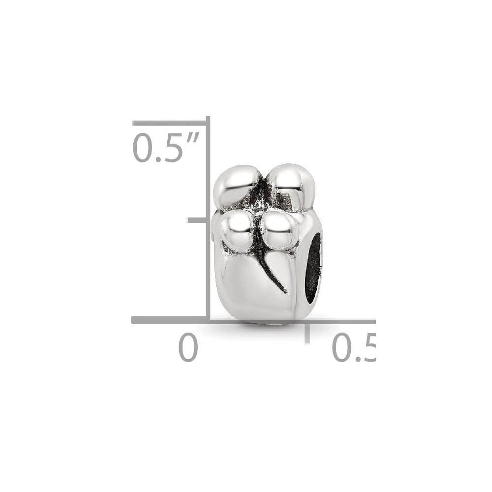 Alternate view of the Sterling Silver Family of 4 Bead Charm by The Black Bow Jewelry Co.